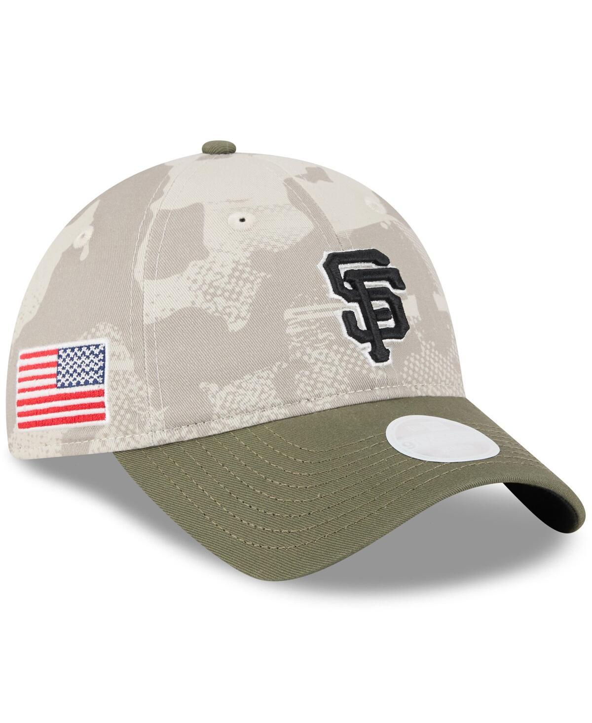 New Era Women's Light Beige/olive San Diego Padres 2025 Armed Forces Day 9twenty Adjustable Hat