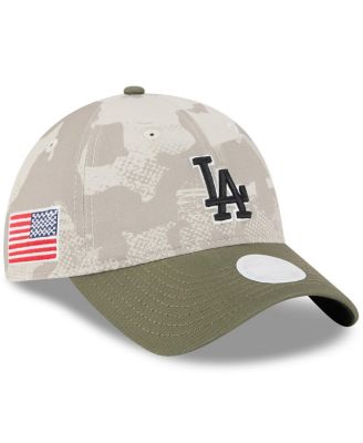 New Era - Women's Light Beige/Olive Los Angeles Dodgers 2025 Armed Forces Day 9TWENTY Adjustable Hat