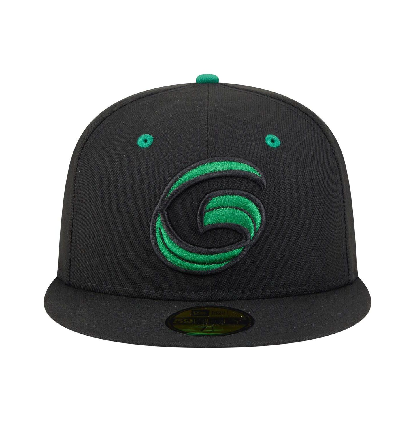 Мужская кепка New Era Black Greensboro Grasshoppers Authentic Collection 59FIFTY Fitted Hat — фото 2