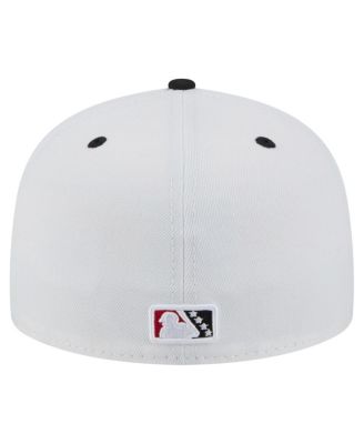 Men's White/Black Carolina Mudcats Authentic Collection 59FIFTY Fitted Hat