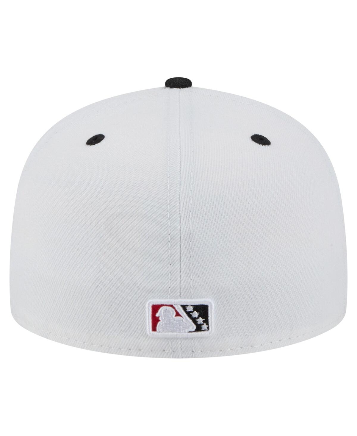 New Era Men's White/black Carolina Mudcats Authentic Collection 59fifty Fitted Hat