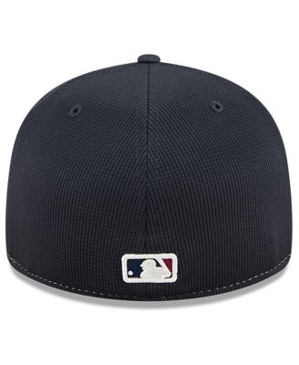 Men's Navy/White Cleveland Guardians City Connect Batting Practice Low Profile 59FIFTY Fitted Hat