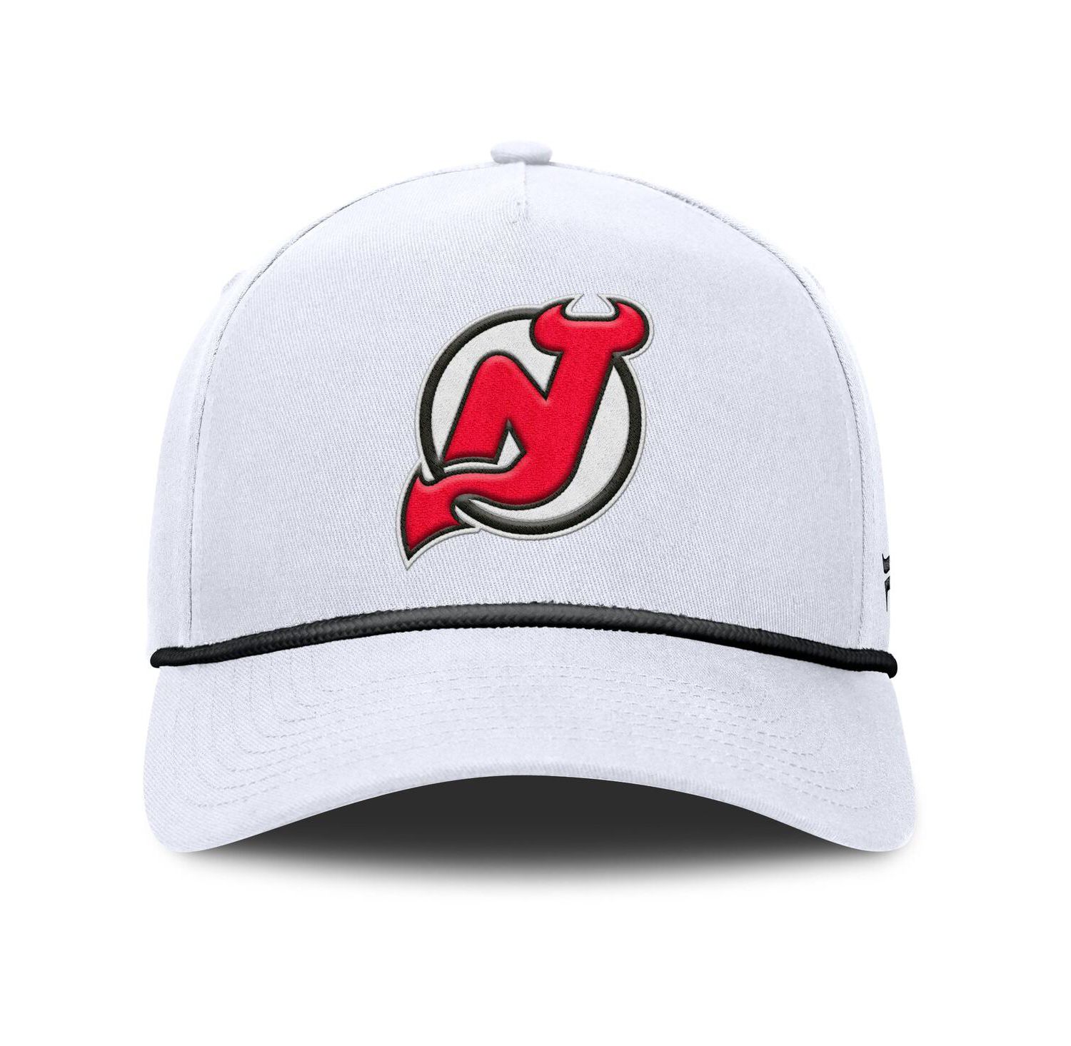 Men's White New Jersey Devils Rope A-Frame Adjustable Hat