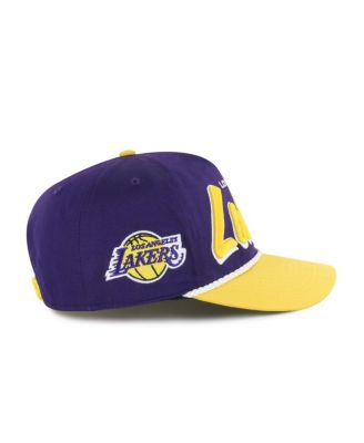 Men's Purple/Gold Los Angeles Lakers Drop Shadow Rope Hitch Adjustable Hat