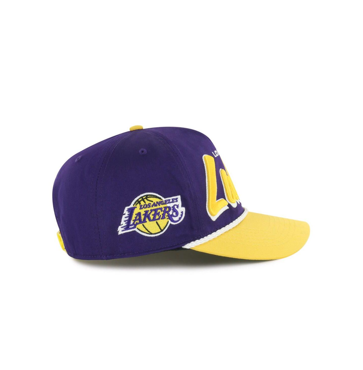 Мужская кепка '47 Brand Purple/Gold Los Angeles Lakers Drop Shadow Rope Hitch Adjustable Hat — фото 3