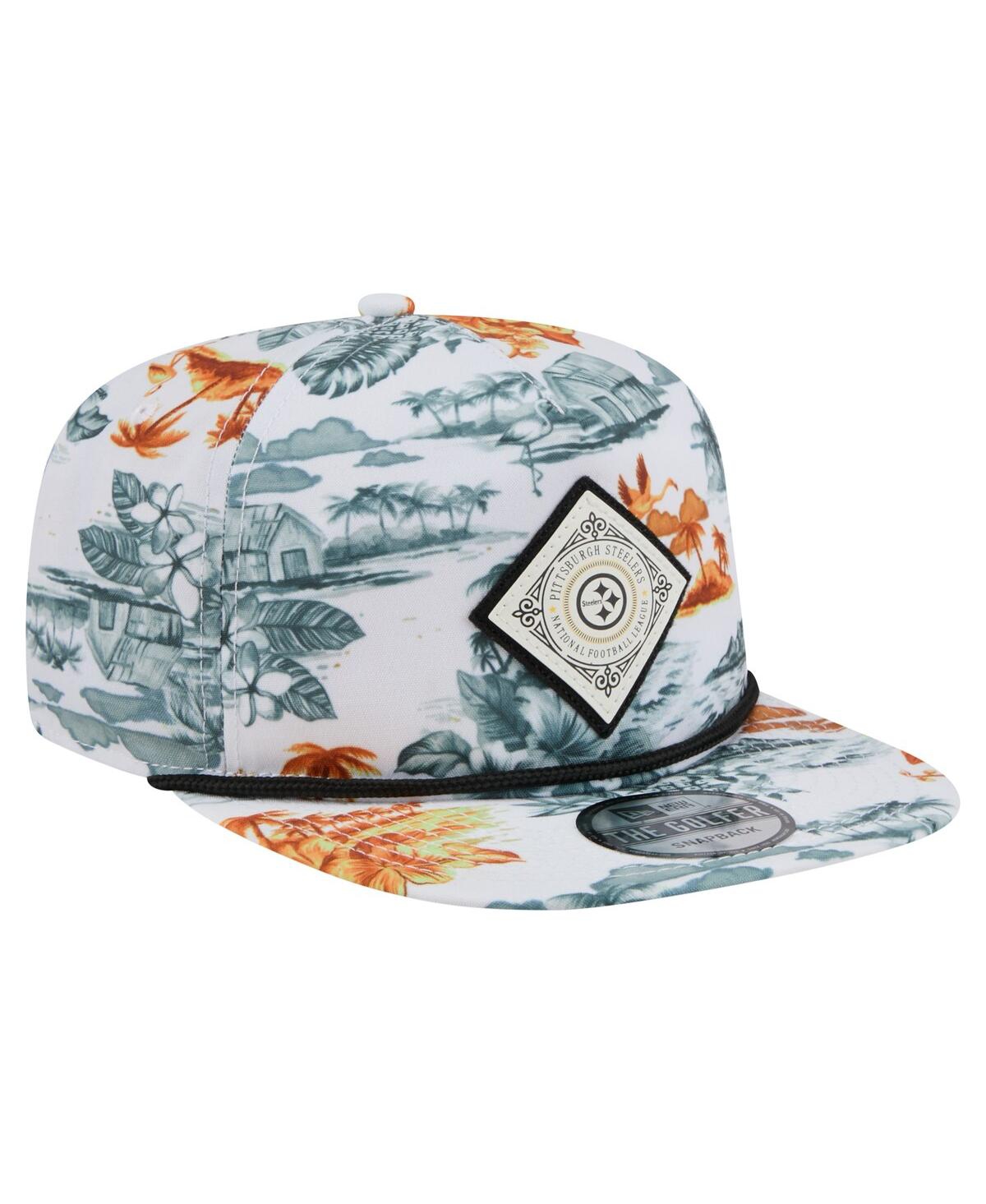 NEW ERA MEN'S WHITE PITTSBURGH STEELERS ADVENTURE GOLFER SNAPBACK HAT 