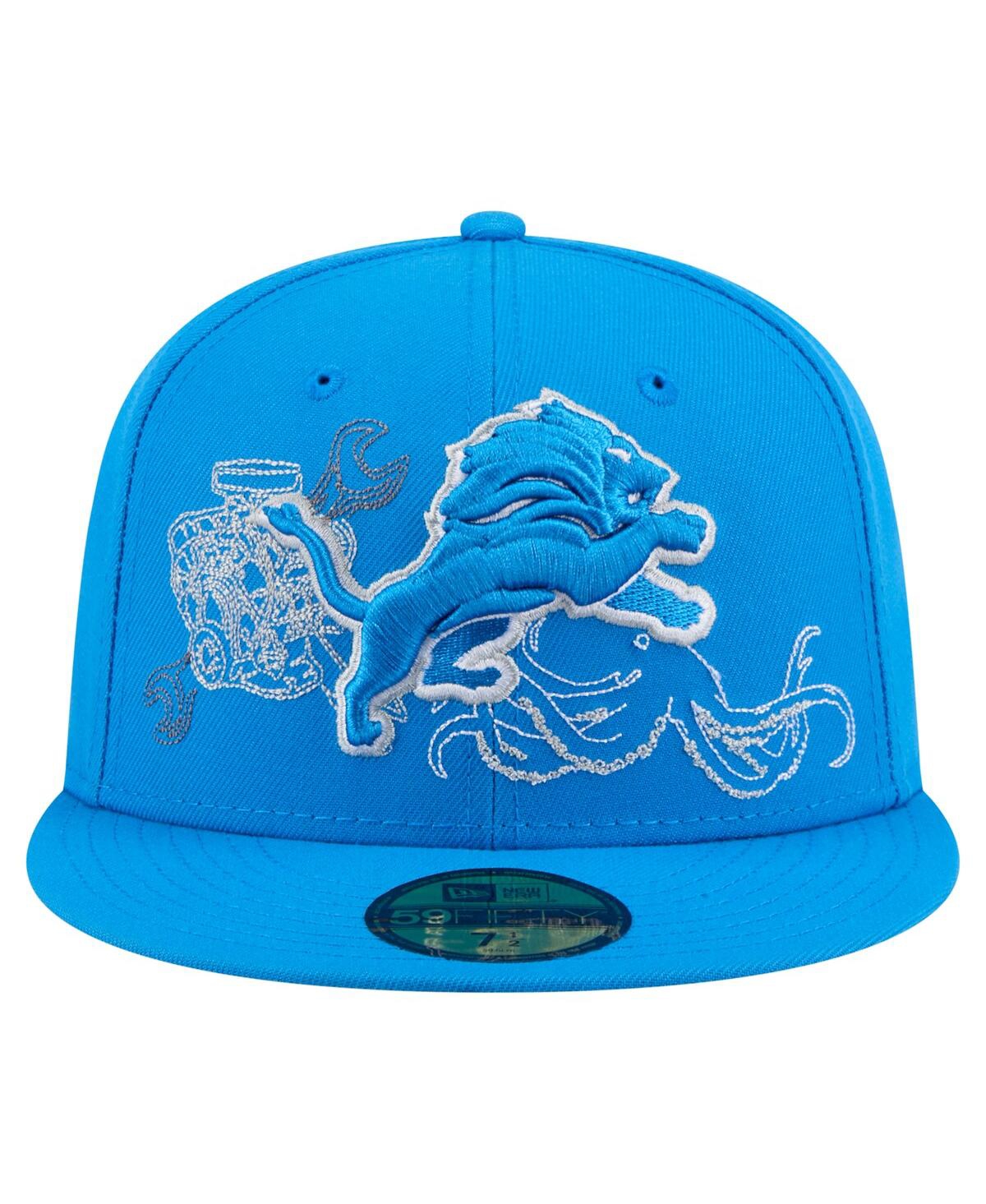 New Era Men's Blue Detroit Lions State Stitch 59FIFTY Fitted Hat