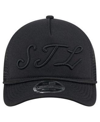 Men's Black St. Louis Cardinals City Initial 9FORTY A-Frame M-Crown Adjustable Trucker Hat