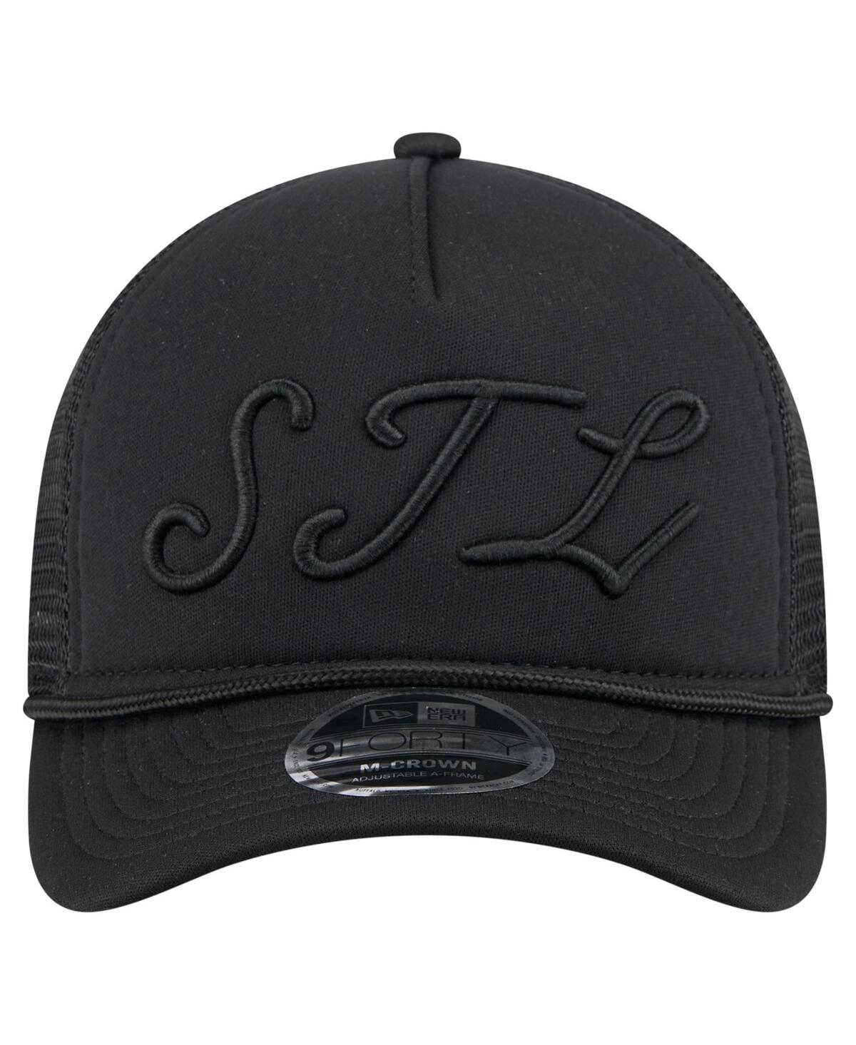 New Era Men's Black St. Louis Cardinals City Initial 9forty A-frame M-crown Adjustable Trucker Hat