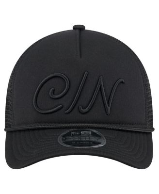 Men's Black Cincinnati Reds City Initial 9FORTY A-Frame M-Crown Adjustable Trucker Hat