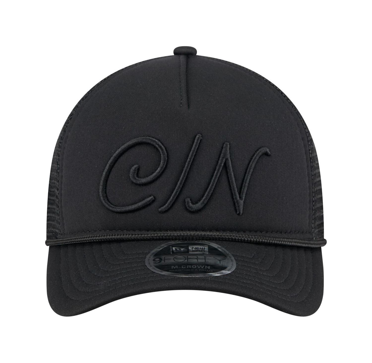Men's Black Cincinnati Reds City Initial 9FORTY A-Frame M-Crown Adjustable Trucker Hat