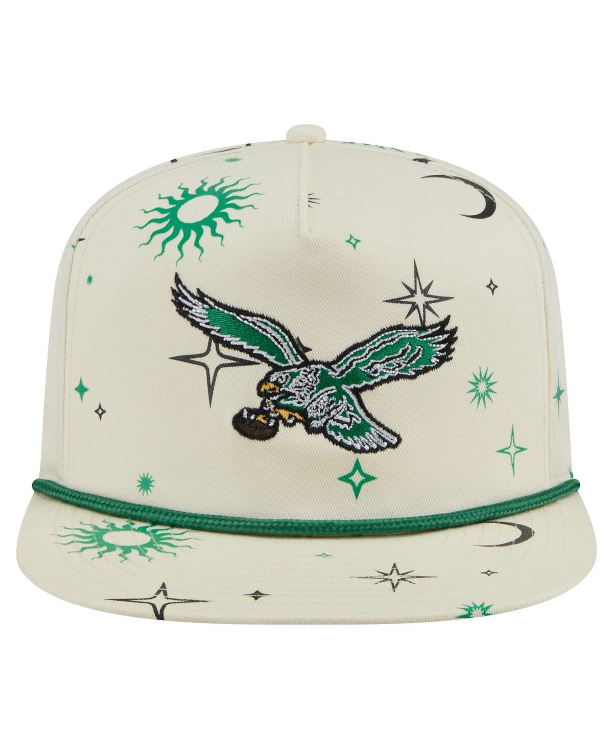 NEW ERA MEN'S CREAM PHILADELPHIA EAGLES CELESTIAL GOLFER ADJUSTABLE HAT 