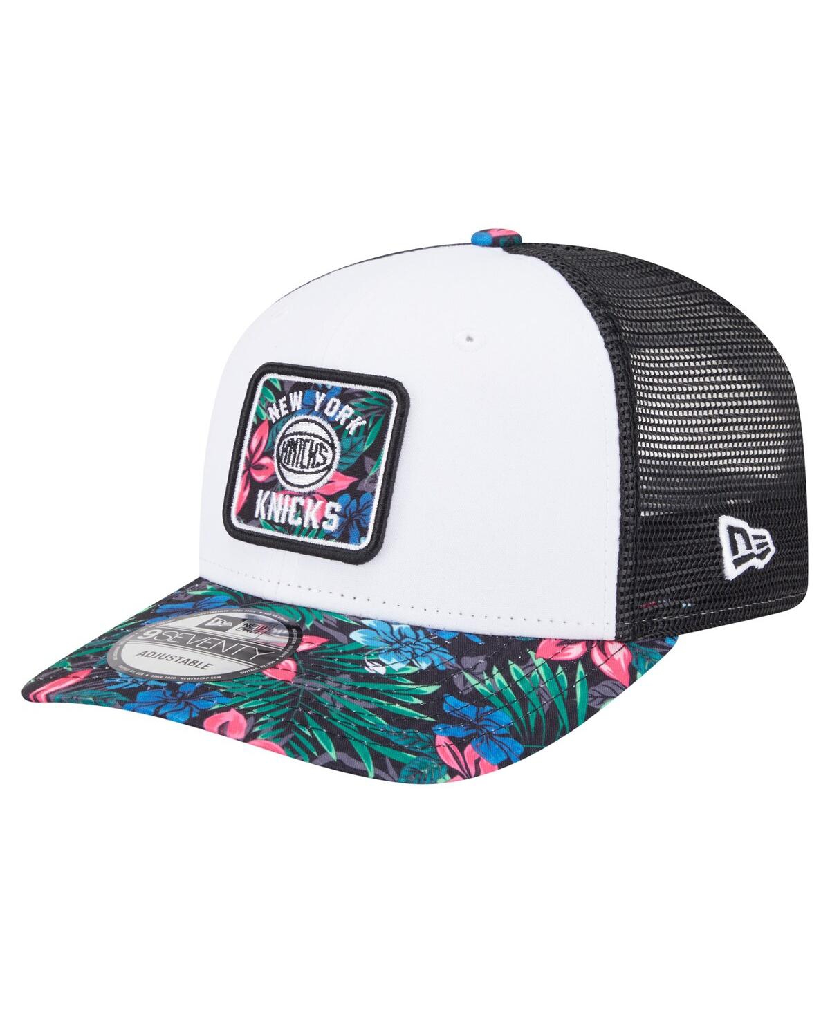 NEW ERA MEN'S WHITE NEW YORK KNICKS FLORAL 9SEVENTY ADJUSTABLE HAT 