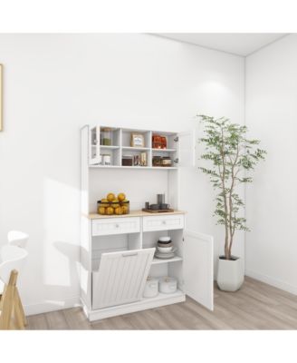 Streamdale Kitchen Trash Cabinet with Shelves and Drawers