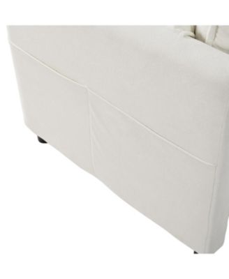 Streamdale Deep Seat Chenille Sectional Sofa with Ottoman - Beige