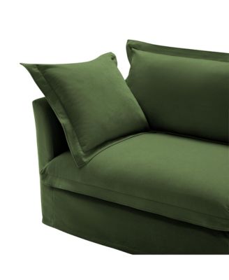 1 Pc. Chenille Upholstered Deep Seat with Detachable Cover 2-Seater Sofa