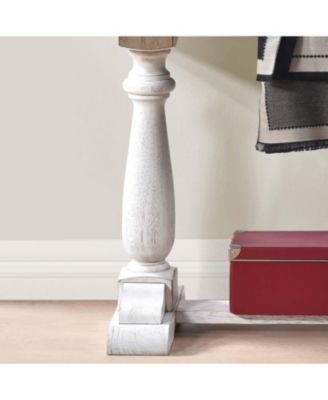 30" Weathered Wood Pedestal Leg Farmhouse Retro Console Table