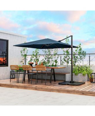 9.5 Feet Square Patio Cantilever Umbrella with 360° Rotation