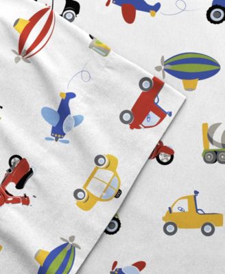 Trains Trucks 3-Pc. Sheet Set, Twin