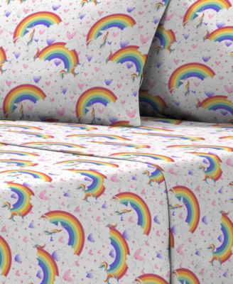 Unicorn Rainbow 3-Pc. Sheet Set, Twin
