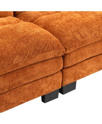 Streamdale L-Shaped Sectional Sofa Sleeper Couch - Orange