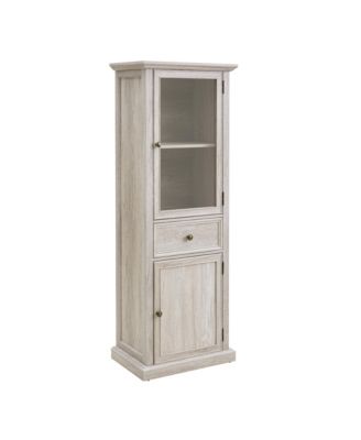 Tall Storage Cabinet with Glass Door and Shelves for Home or Office