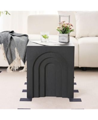 Streamdale 15.74" Square Side Table Small Coffee Table Accent Table Bedside Table for Living Room Bedroom,BLACK