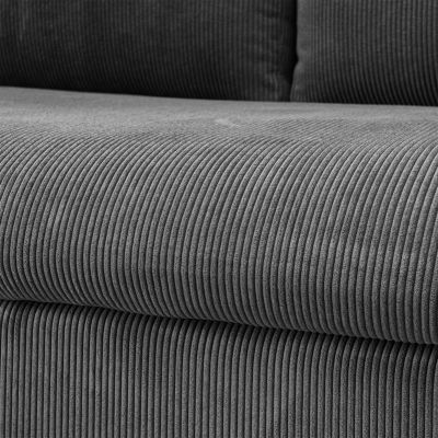 Streamdale L-Shaped Sleeper Sofa Bed with Reversible Chaise and Storage, Washable Gery Corduroy Covers