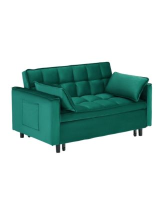 Streamdale 55 "green velvet sofa, elegant with convenient pockets, clever interpretation of the three-in-one conversion art