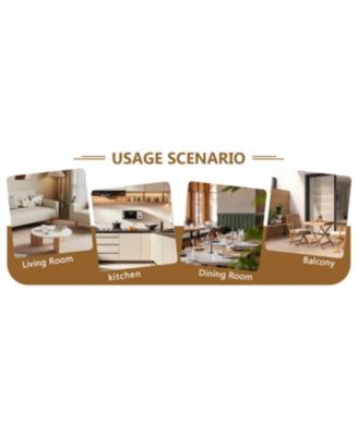 White Marble Table & Gray PU Chairs - 4 Seat Dining Set