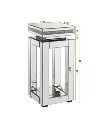 Streamdale Mirrored Crystal End Table - Silver Accent, Small Spaces