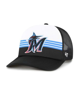 '47 Brand - Men's Black Miami Marlins Lift Off Foam Front Mesh Trucker Adjustable Hat