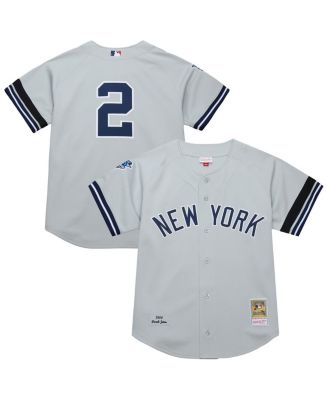 Mitchell & Ness - Men's Derek Jeter Gray New York Yankees Cooperstown Collection 2000 World Series Authentic Jersey