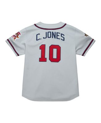 Men's&nbsp;Chipper Jones Gray Atlanta Braves 1995 Throwback Authentic Jersey