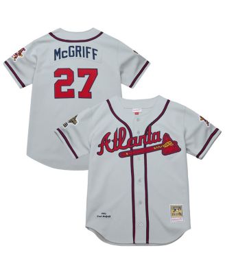 Mitchell & Ness - Men's&nbsp;Fred McGriff Gray Atlanta Braves 1995 Throwback Authentic Jersey