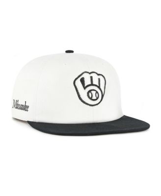 '47 Brand - Men's White/Black Milwaukee Brewers Foundation Captain Snapback Hat
