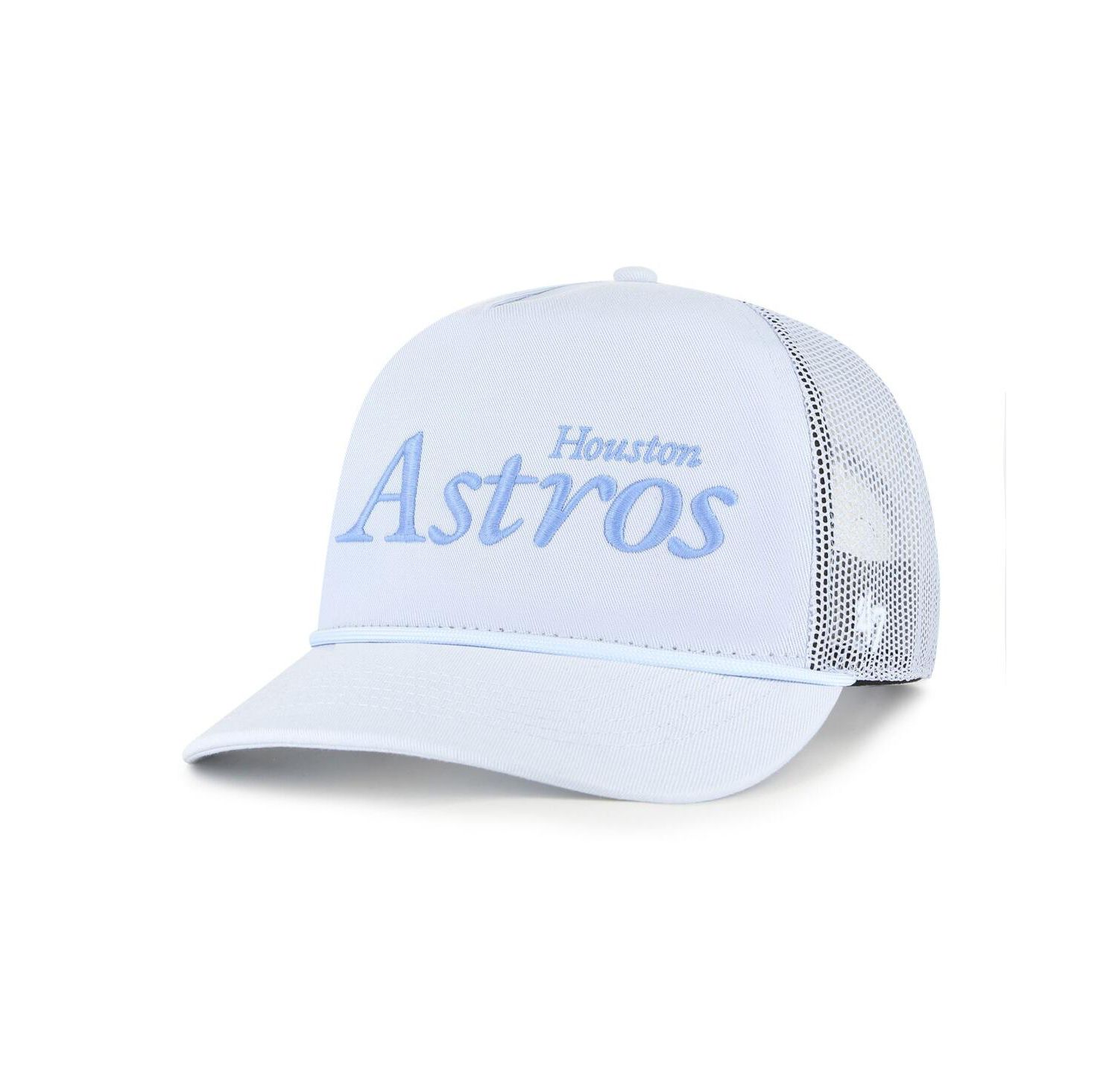 Men's Light Blue Houston Astros Foundation Script Hitch Adjustable Trucker Hat