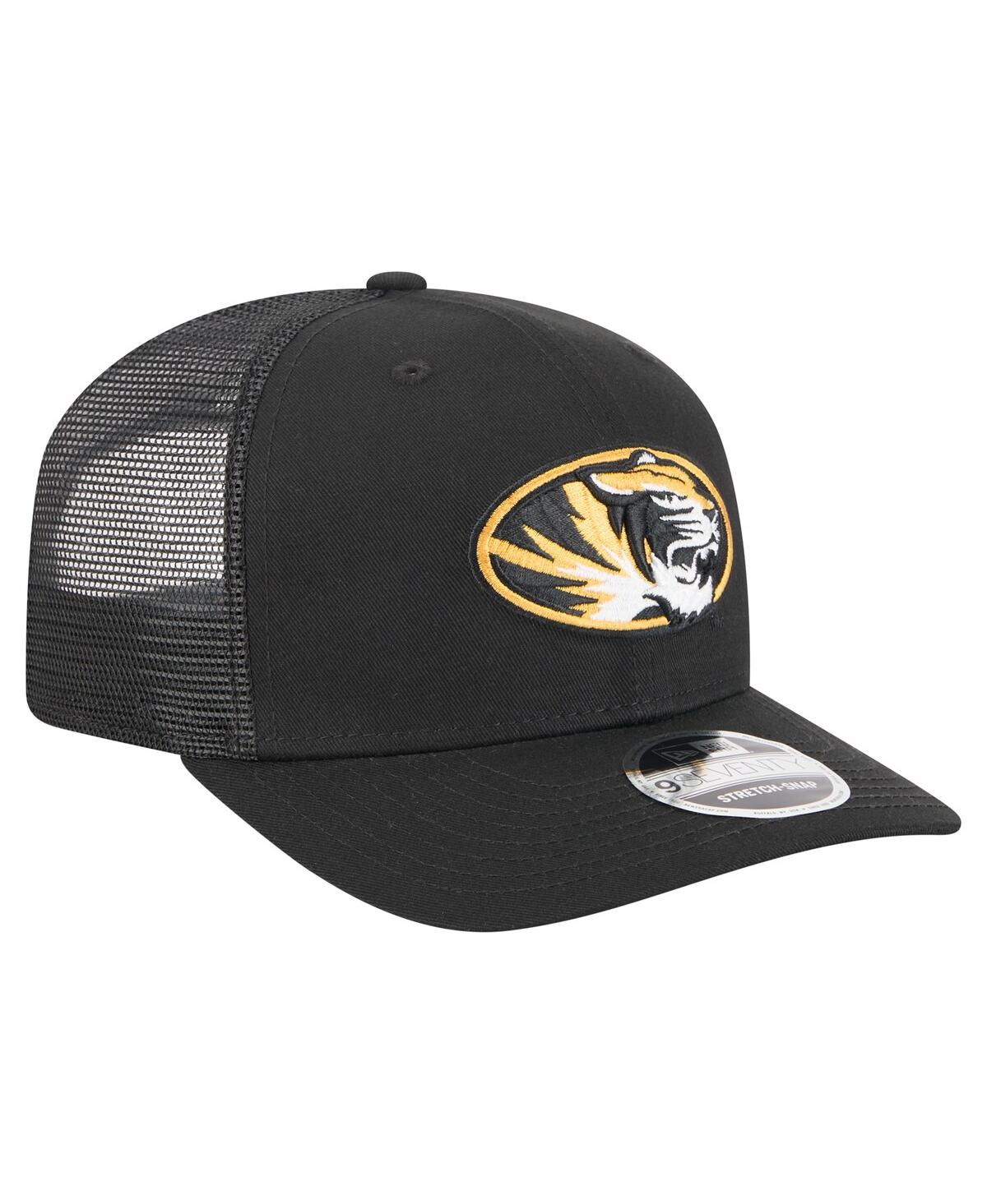 NEW ERA MEN'S BLACK MISSOURI TIGERS PRIMARY 9SEVENTY TRUCKER STRETCH-SNAP HAT 