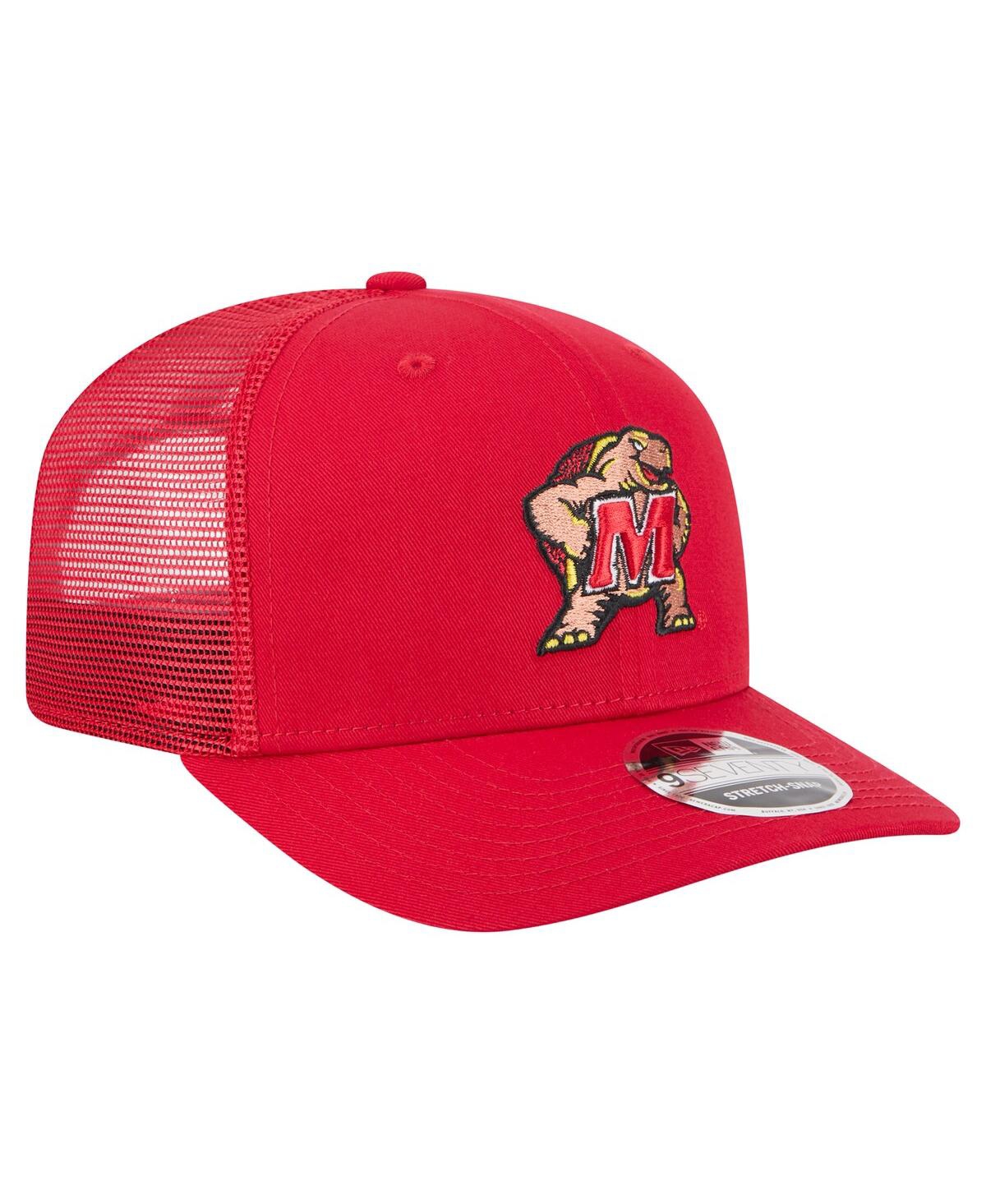 NEW ERA MEN'S RED MARYLAND TERRAPINS PRIMARY 9SEVENTY TRUCKER STRETCH-SNAP HAT 