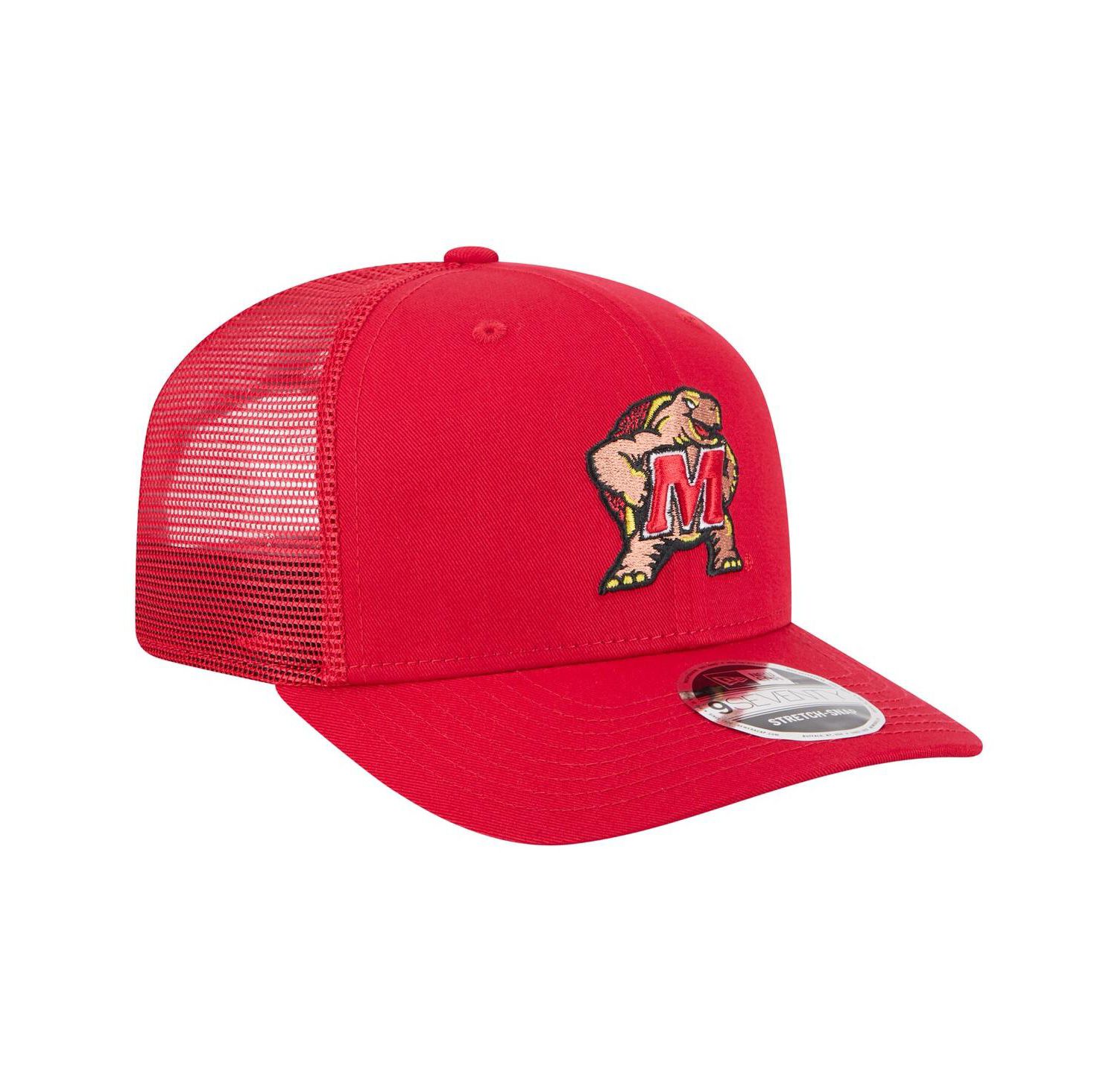 Men's Red Maryland Terrapins Primary 9SEVENTY Trucker Stretch-Snap Hat