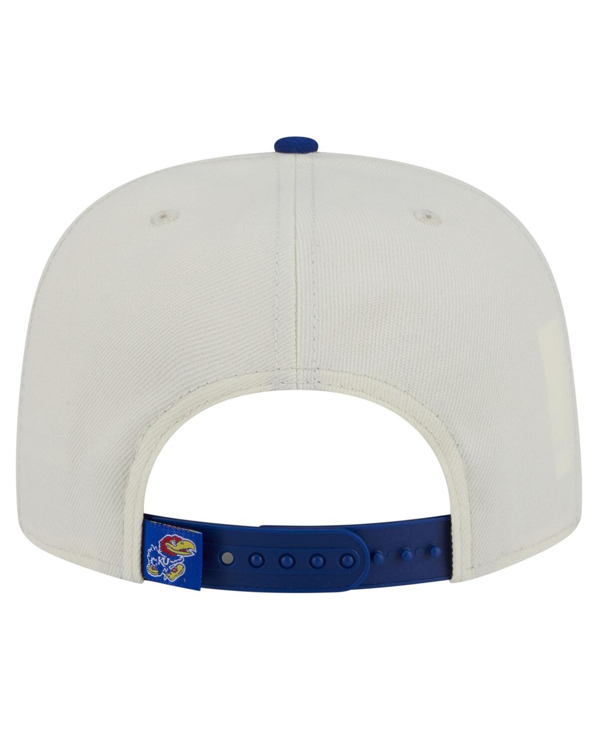 NEW ERA MEN'S WHITE KANSAS JAYHAWKS COLLEGIATE 9FIFTY A-FRAME SNAPBACK HAT 