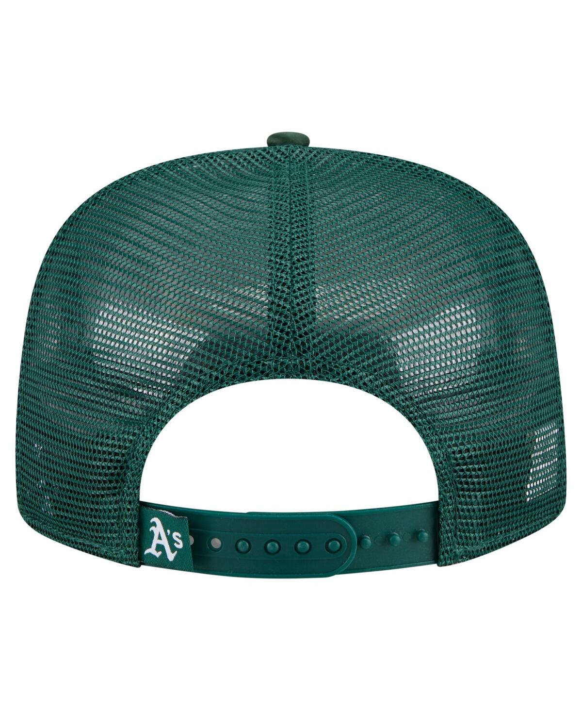 NEW ERA MEN'S GREEN ATHLETICS RETRO SATIN SCRIPT GOLFER ADJUSTABLE HAT 