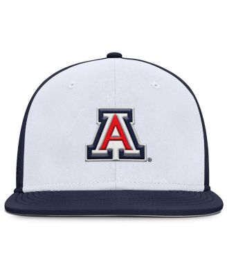 Men's White/Navy Arizona Wildcats On-Field Dugout True Performance Fitted Hat
