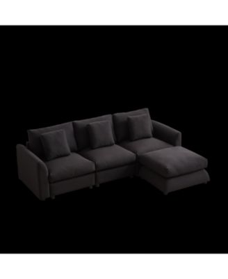 Streamdale 3-Seat Modular Sofa with Ottoman, L-Shaped Sleeper Sofa, 102.2