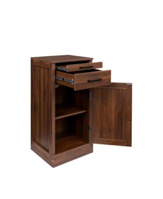 17.80"/1 Count particle board brown walnut color modular wine bar cabinet Buffet Cabinet with Hutch for Dining Room
