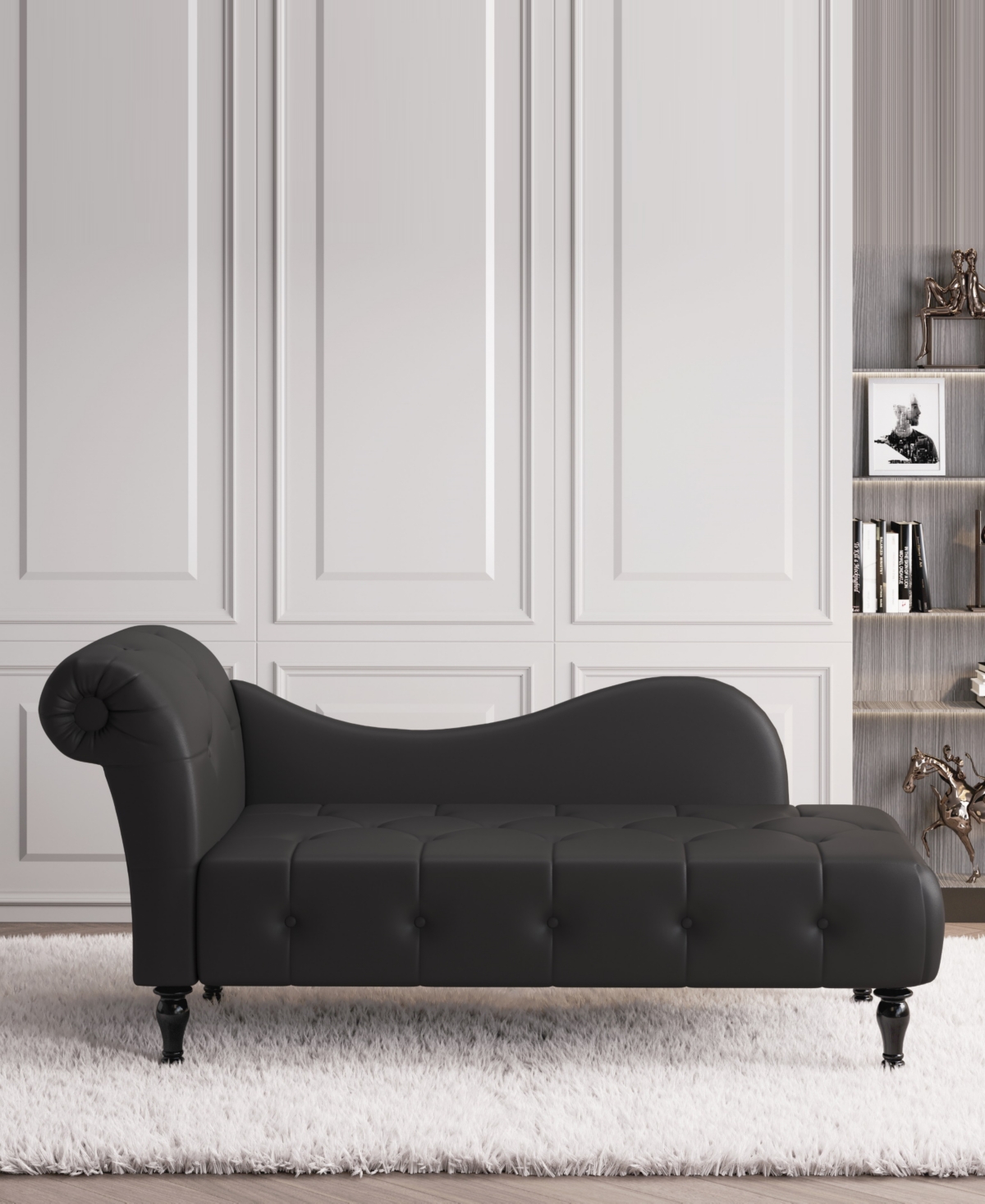 Gold Sparrow 32" Polyester Napa Diamond Tufted Chaise Lounge, Created For Macy's