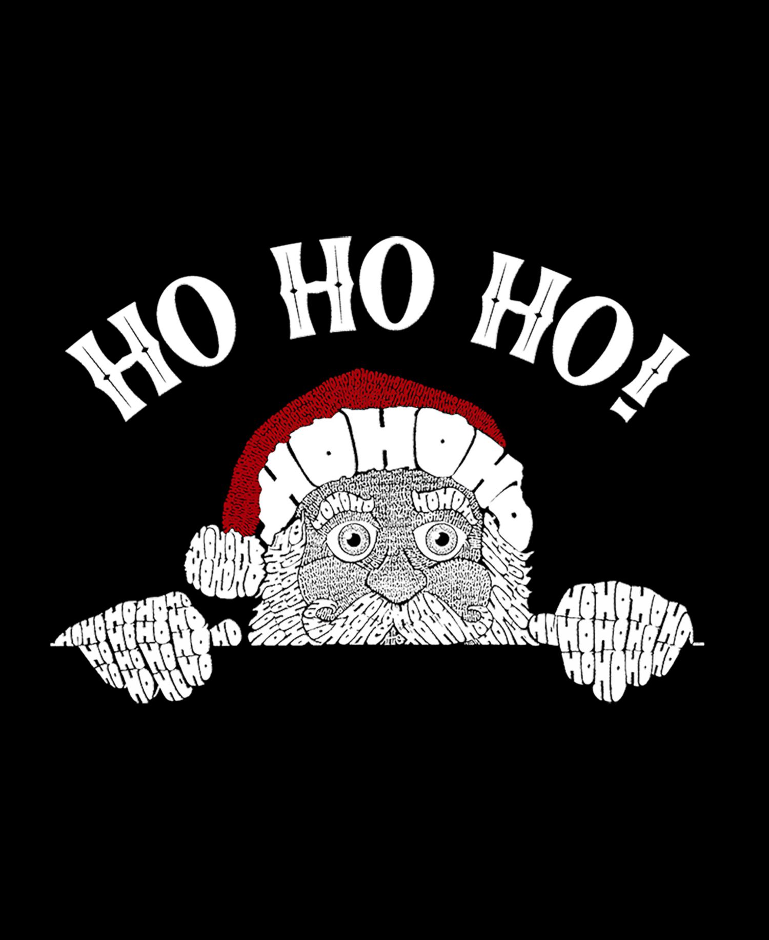 Men's Cotton/Poly Blend Word Art T-Shirt - Peeking Santa