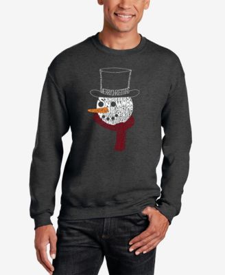 Men's Snowman Face Word Art Crewneck Sweatshirt