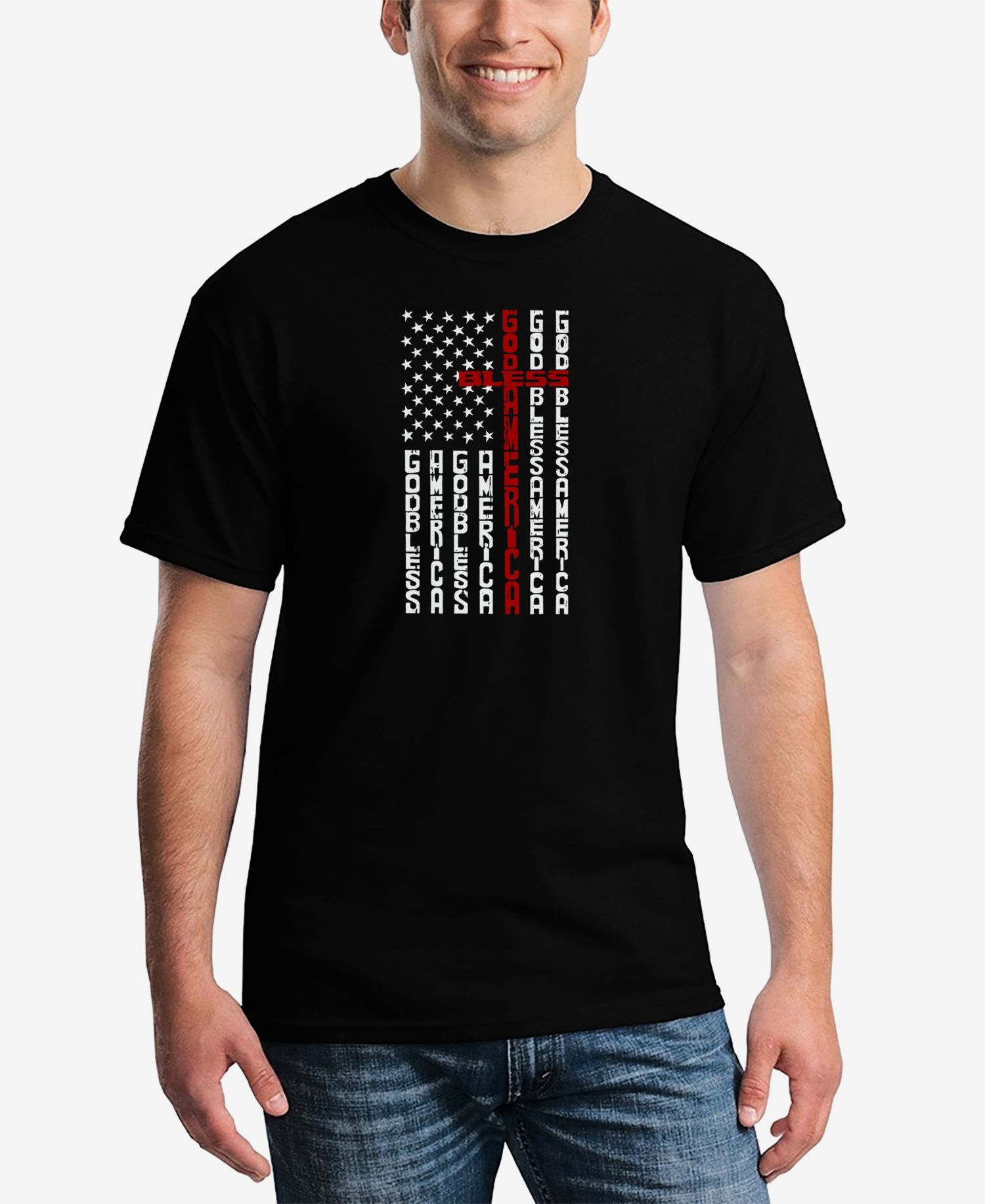 Men's Cross Flag Word Art T-Shirt