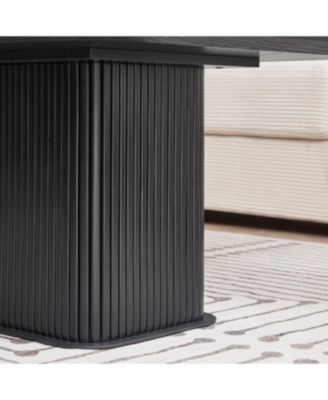 Coffee Table Black Oak Wood Surface and Black Metel Feet